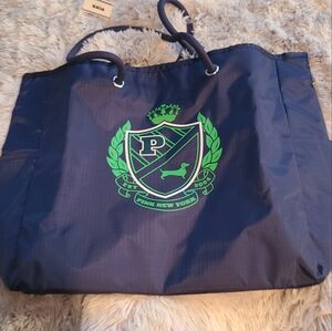 PINK  Tote Bag with Green Logo NWT